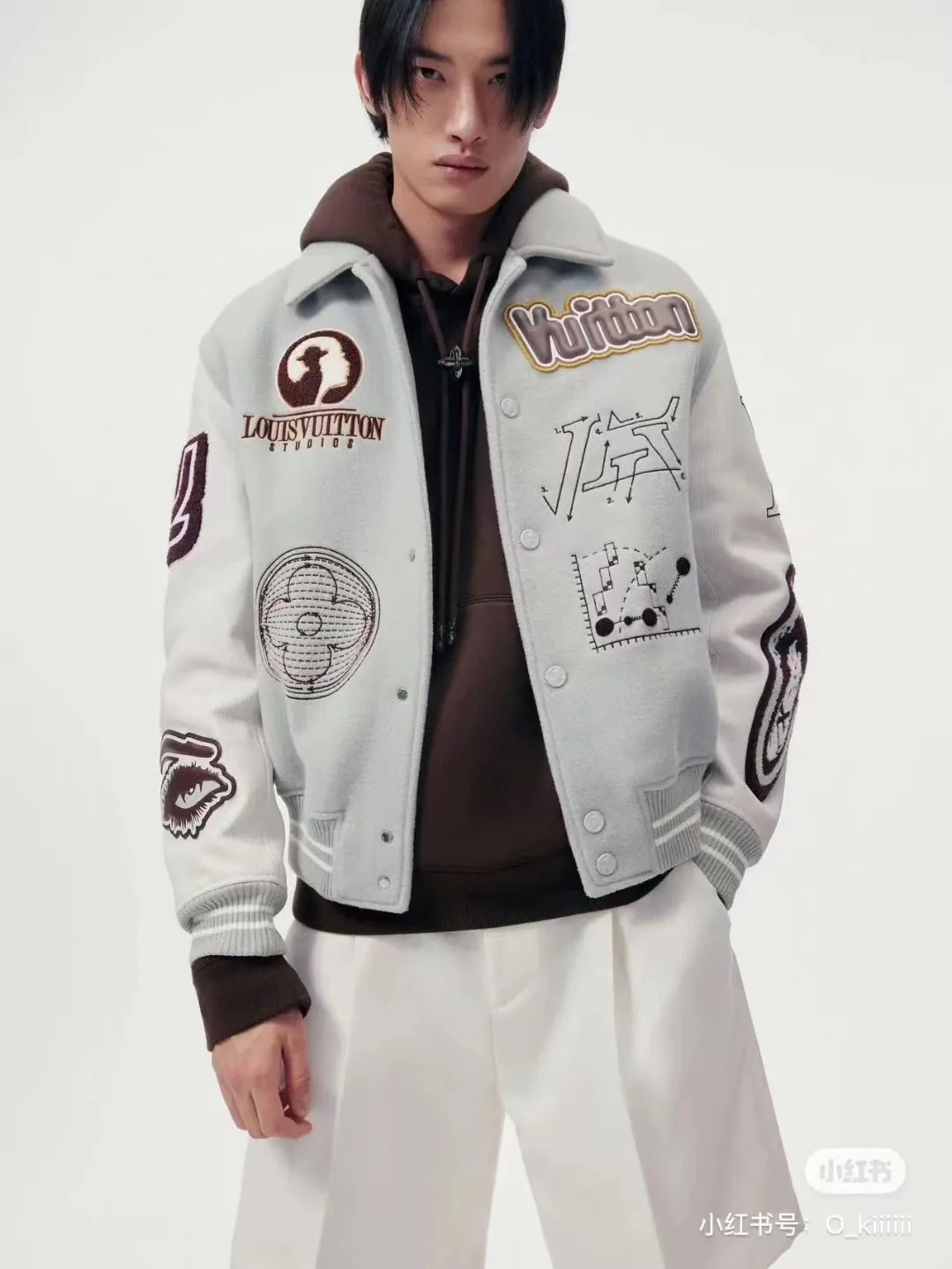 Louis Vuitton 23Fw Eye of the Devil Heavy Embroidered Baseball Jacket Jacket